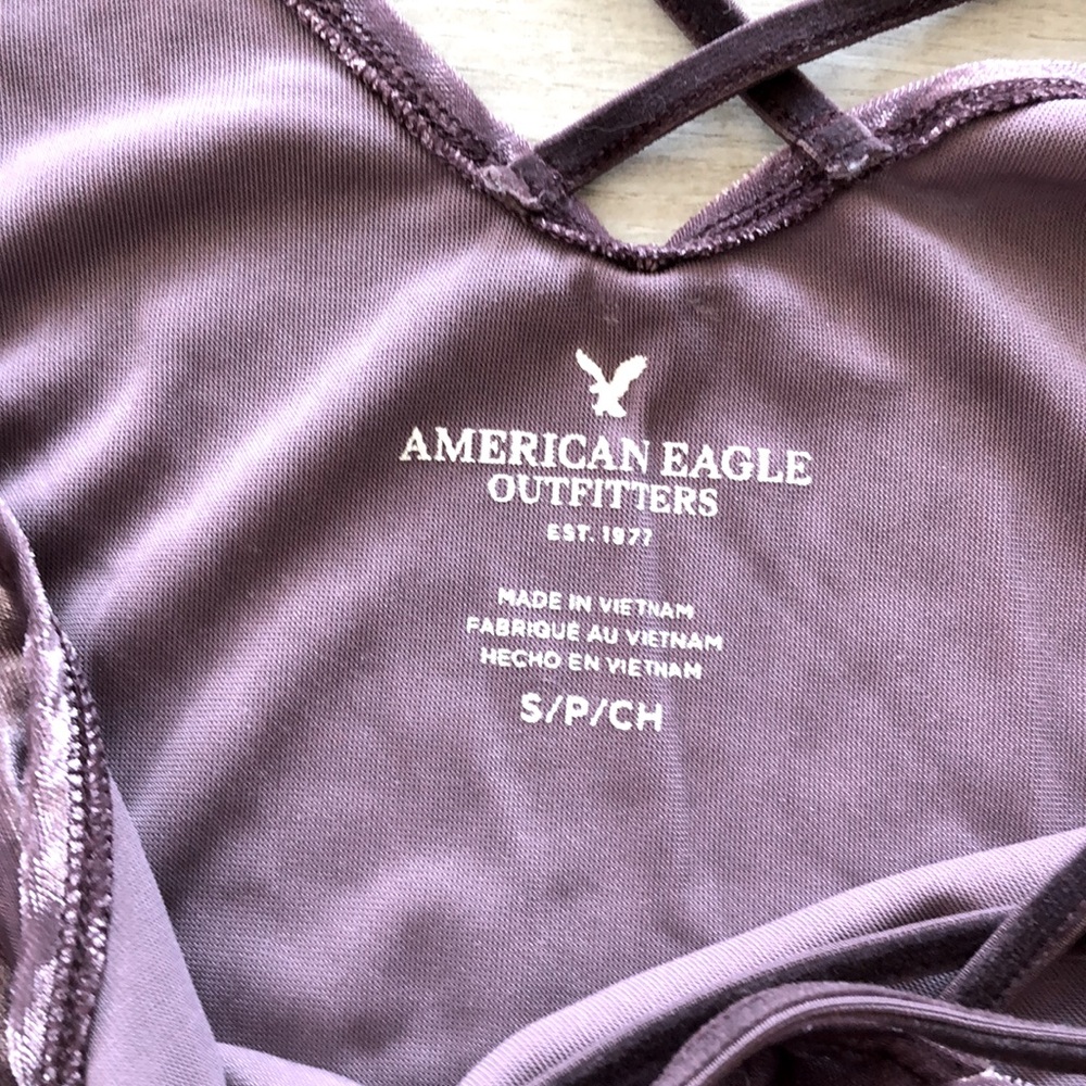 Purple Velvet American Eagle Tank Top - Picture 3 of 3